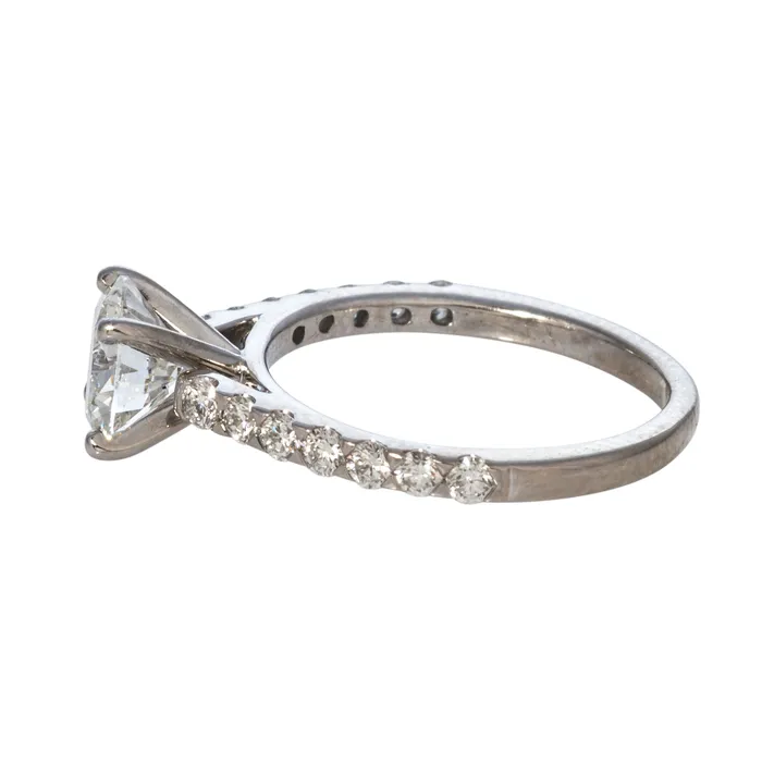 121ct G SI2 Round Diamond Solitaire Pav 14K Gold Engagement Ring Croghans Rings