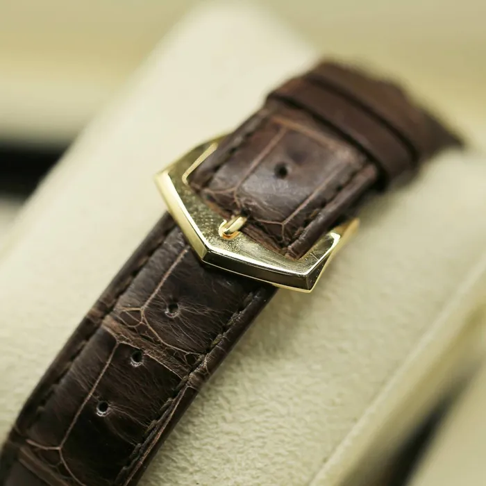 Patek Philippe PreStyled Sets Patek Philippe Calatrava 39mm Watch Ref 5227J001 Ivory Dial in 18K Yellow Gold Shiny Chocolate Brown Alligator Strap
