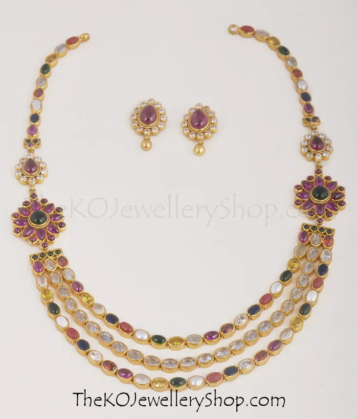 Necklaces Silversmith The Sujati Silver Navaratna Necklace