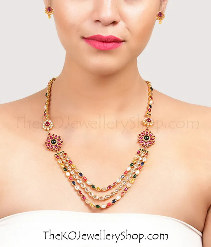 Necklaces Silversmith The Sujati Silver Navaratna Necklace
