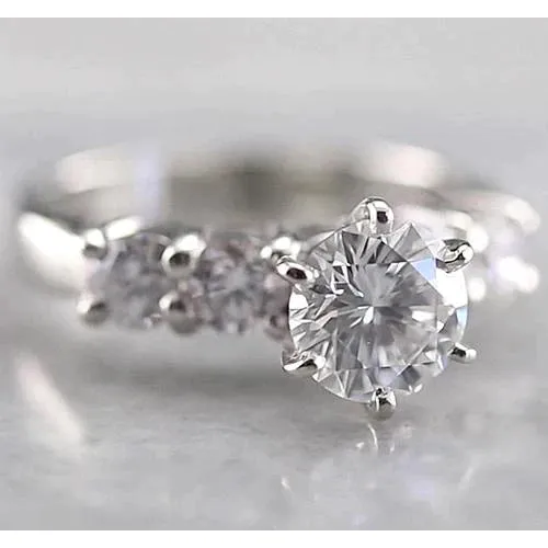 Rings GB Round Cut Engagement Ring For Women Natural Earth Mined Diamond