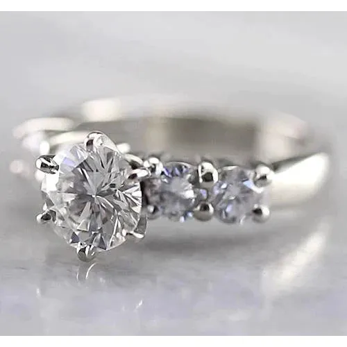 Rings GB Round Cut Engagement Ring For Women Natural Earth Mined Diamond