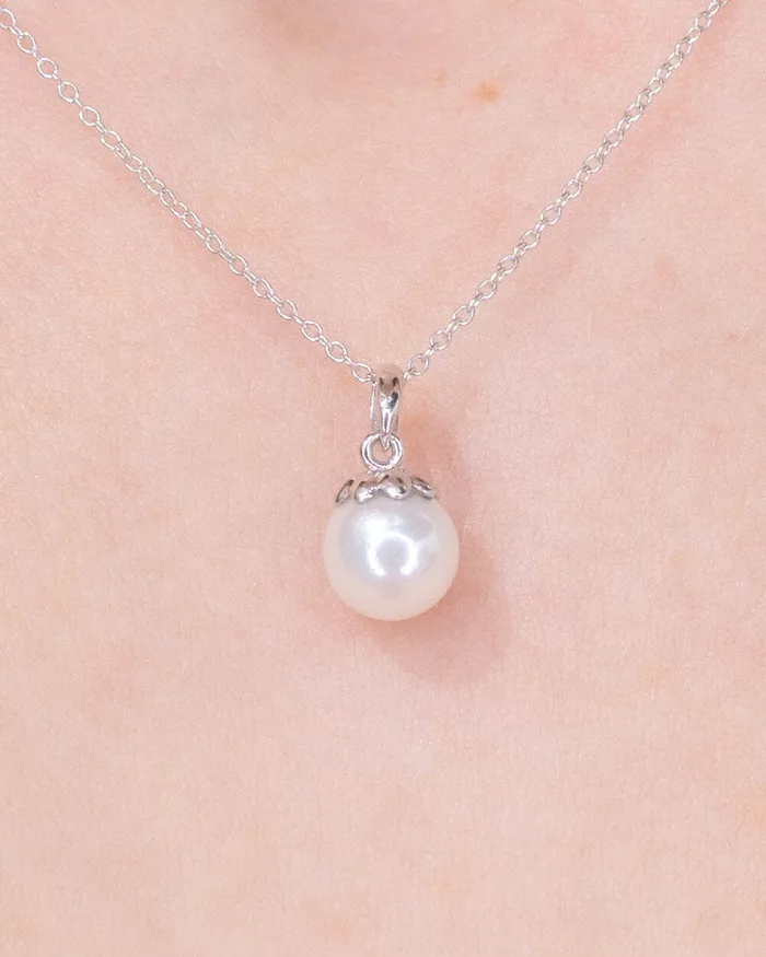 7mm Freshwater Pearl Necklace 14k White Gold Princess Bride Diamonds Necklaces 7mm Freshwater Pearl Necklace 14k White Gold Princess Bride Diamonds Necklaces
