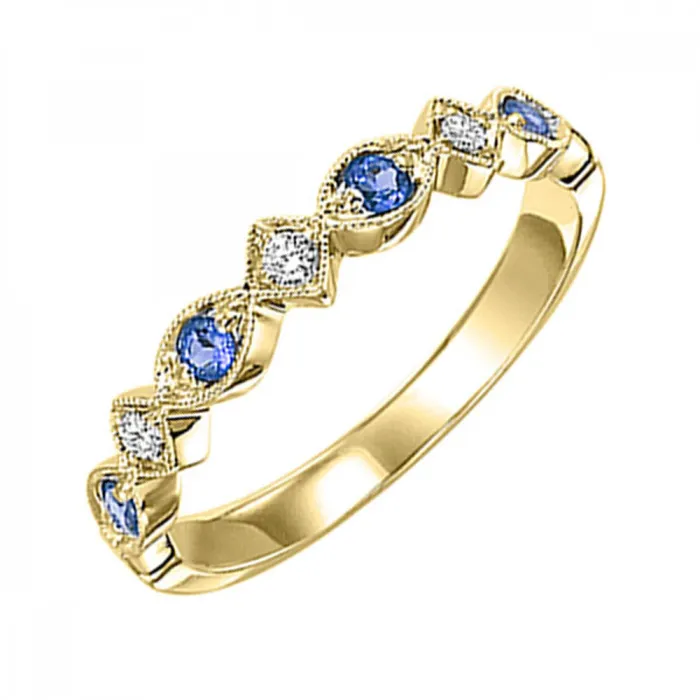 10K Gold Mix Prong Stackable Diamond Sapphire Band International Diamond Center Rings 10K Gold Mix Prong Stackable Diamond Sapphire Band International Diamond Center Rings